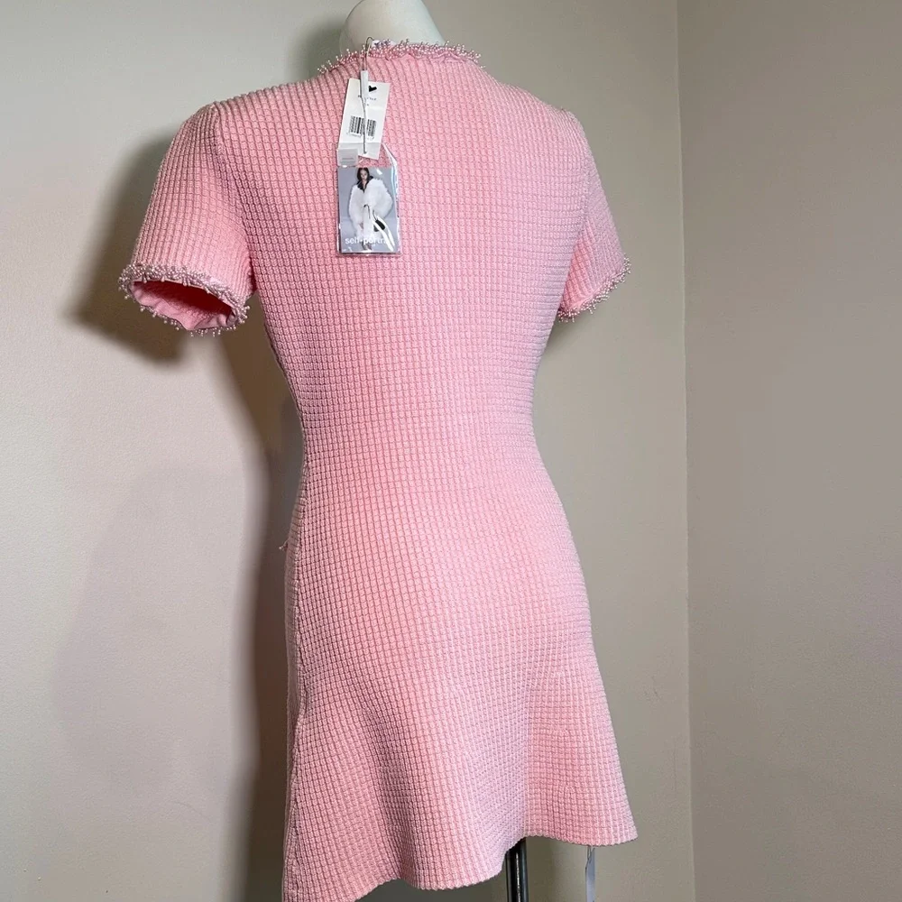 Self-Portrait Pink Textured Dress - Picture 6 of 15